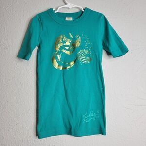 Hanna‎ Andersson Disney Princess 140 Ariel Mermaid Top Gold Foil Graphic